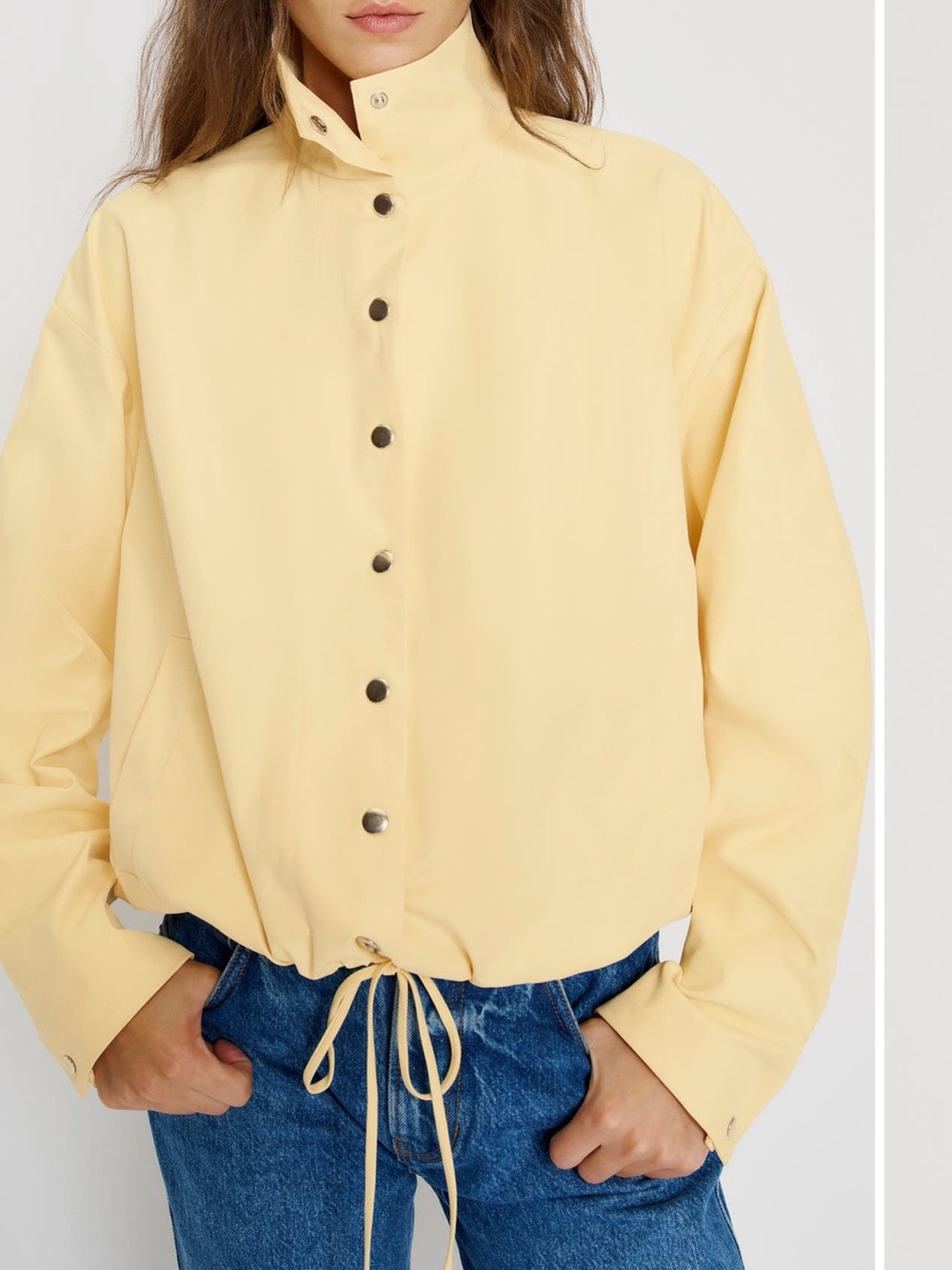 Reformation Lennon Jacket in Butter Yellow